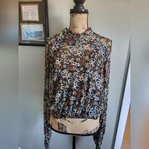Free People floral top with open back